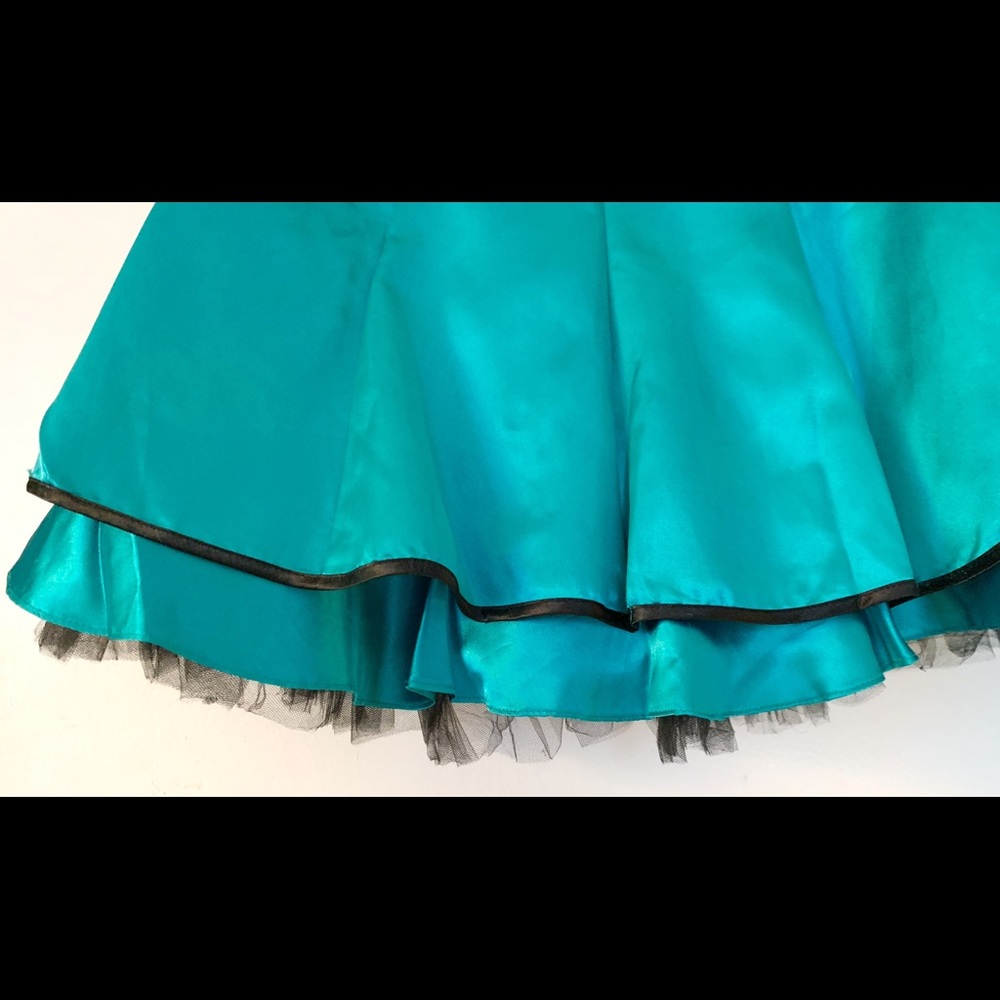 Tommy Hilfiger Strapless Party Dress Teal Black - Picture 3 of 14